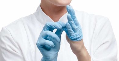 guantes de nitrilo azules