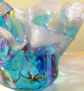 Jarrón o florero de resina epoxi con tinta base alcohol